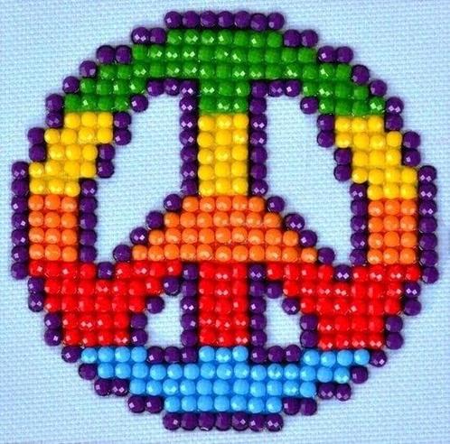 DIAMOND DOTZ Peace Man - Diamond Painting - 417 Dotz - 7x7 c, Hobby en Vrije tijd, Knutselen, Ophalen of Verzenden