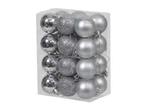 Kerstballen 4cm. 24 stuks Zilver combi kunststof onbreekbaar, Ophalen of Verzenden, Nieuw
