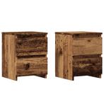 vidaXL Nachtkastjes 2 st 30x30x40 cm bewerkt hout oud, Verzenden, Nieuw, Hout