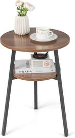 2dekans | COSTWAY Ronde Bijzettafel, 2-Tier Industriële Sofa, Ophalen of Verzenden, Zo goed als nieuw