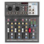 Vonyx VMM-F401 4 kanaals muziek mixer met effect en USB spel, Nieuw, Verzenden