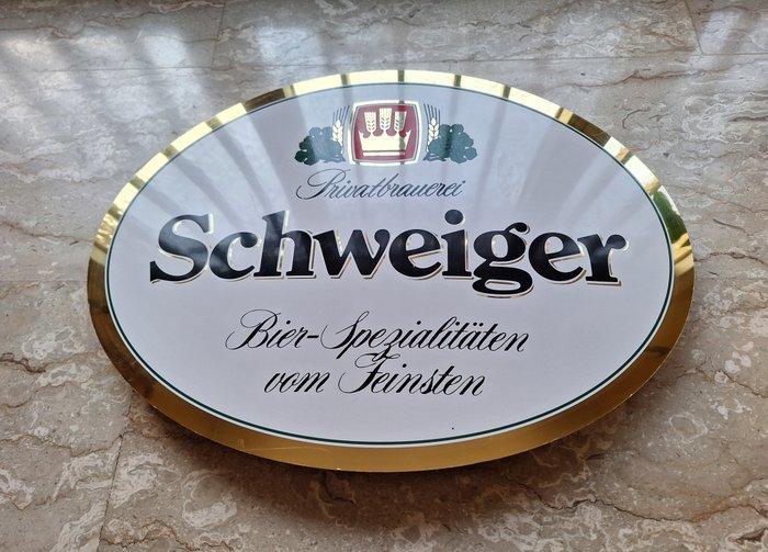 Insegna ovale curvata - Schweige - Reclamebord - Metaal, Antiek en Kunst, Antiek | Wandborden en Tegels