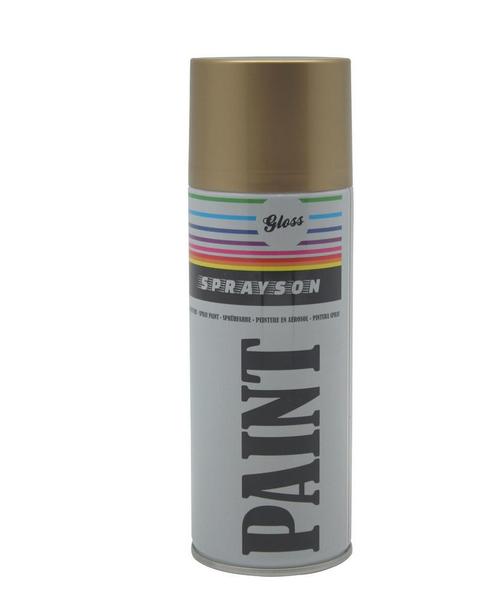 Sprayson Gouden spuitlak - Sneldrogend - 400 ml - Voor di..., Fietsen en Brommers, Fietsonderdelen, Nieuw, Ophalen of Verzenden