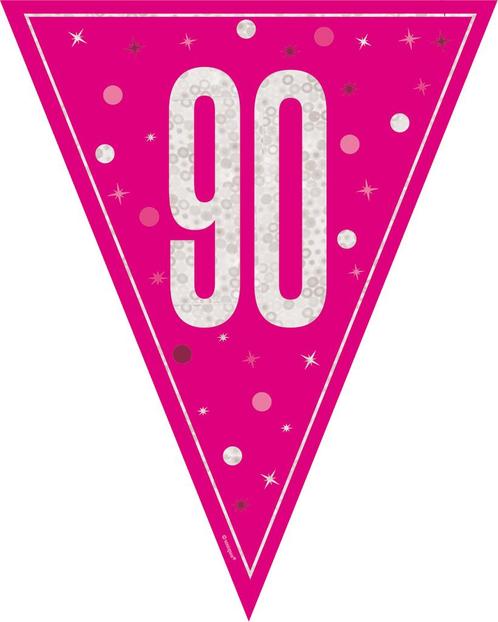 90 Jaar Slinger Roze 2,5m, Hobby en Vrije tijd, Feestartikelen, Nieuw, Verzenden