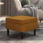 vidaXL Kruk met houten poten fluweel bruin, Huis en Inrichting, Stoelen, Verzenden, Nieuw, Bruin