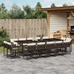 vidaXL 15-delige Tuinset met kussens poly rattan bruin, 4 zitplaatsen, Nieuw, Tuinset, Verzenden