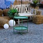 Tuintafel Sandefjord bijzettafel metaal 57,5x46x46cm groen [, Huis en Inrichting, Tafels | Bijzettafels, Verzenden, Nieuw