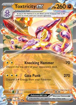 Toxtricity ex 100/182 Paradox Rift, Hobby en Vrije tijd, Verzamelkaartspellen | Pokémon, Losse kaart, Nieuw, Foil, Ophalen of Verzenden