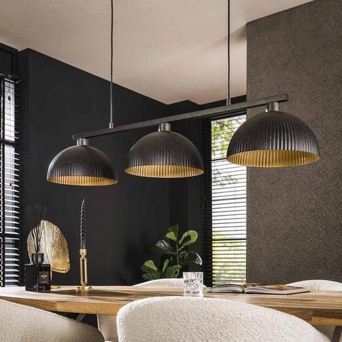 *WOONWINKEL* Zwarte Eettafel Hanglamp Ribbels, Huis en Inrichting, Lampen | Hanglampen, Nieuw, Verzenden