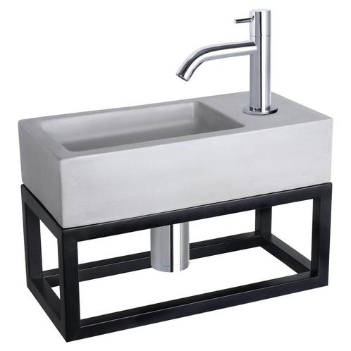 Fonteinset Differnz Ravo Beton en Handoekrek 38.5x18.5x9 cm, Huis en Inrichting, Badkamer | Badkamermeubels, Overige typen, Nieuw