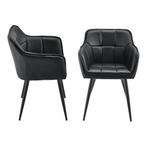 Eetkamerstoel Birmingham set van 2 fauteuils 81x57x53 cm zwa, Huis en Inrichting, Stoelen, Verzenden, Nieuw