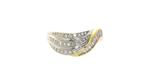 Gouden bicolour fantasie ring met diamant 18 krt, Goud, Dame, Wit, Zo goed als nieuw