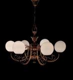 Plafondlamp - goudbrons, kristal, Antiek en Kunst, Curiosa en Brocante