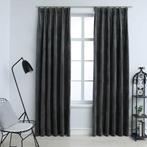vidaXL Gordijnen verduisterend 2 st met haken 140x245 cm, Huis en Inrichting, Stoffering | Gordijnen en Lamellen, Verzenden, Nieuw