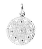 Zilveren Goese platte knop knoop 18 mm. ketting hanger, Verzenden, Nieuw