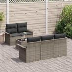 vidaXL Tuin Sofa Set 6 pcs Grijs Poly riet, Tuin en Terras, Verzenden, Nieuw, Rotan