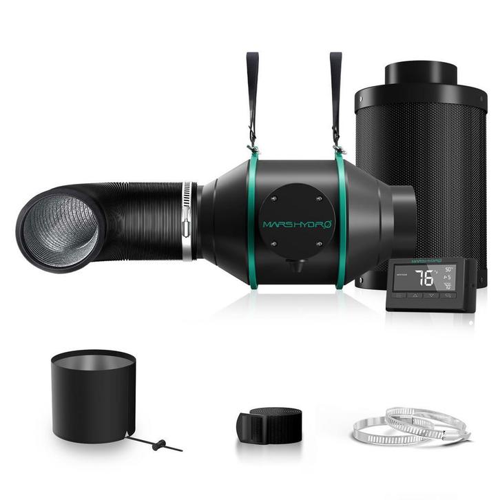 Mars Hydro 4-Inch Complete Fan Kit Incl Smart Monitor, Tuin en Terras, Kweekspullen, Klimaatbeheersing, Nieuw, Verzenden