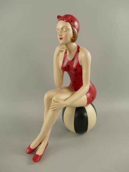 Francois Arvi - Beeldje, Très grande baigneuse avec ballon, Antiek en Kunst, Curiosa en Brocante