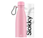 Slokky - Pastel Pink Thermosfles, Dop & Karabijnhaak - 500ml, Huis en Inrichting, Woonaccessoires | Overige, Nieuw, Verzenden