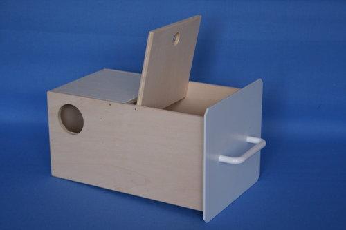 3009 Nestkast parkietenblok hout 16x29x18.5 cm hoog, Dieren en Toebehoren, Vogels | Hokken en Kooien, Nieuw, Ophalen of Verzenden