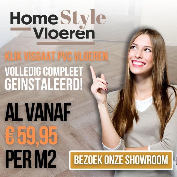 Klik visgraat PVC vloer | Compleet vanaf €59,95 p/m2, Doe-het-zelf en Verbouw, Vloerdelen en Plavuizen, Overige typen, Nieuw