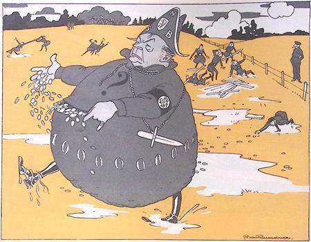 Landdag van de NSB op spotprent (lijst optie, Lithos), Antiek en Kunst, Kunst | Litho's en Zeefdrukken, Verzenden