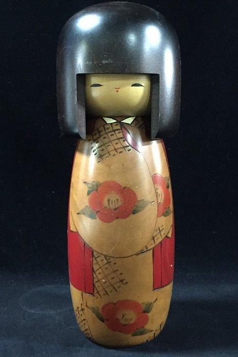 Ondertekende Usaburo / Japanse vintage houten Kokeshi-pop, Antiek en Kunst, Curiosa en Brocante