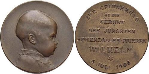 Bronze-medaille 1906 Brandenburg-Preussen Pruisen Wilhelm..., Postzegels en Munten, Penningen en Medailles, Verzenden