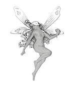 Zilveren Vrouw met vleugels Art Nouveau Jugendstil XL han..., Verzenden, Nieuw