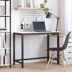 vidaXL Tafel Wit 100 x 50 x 77 cm Engineered hout en staal, Huis en Inrichting, Bureaus, Verzenden, Nieuw