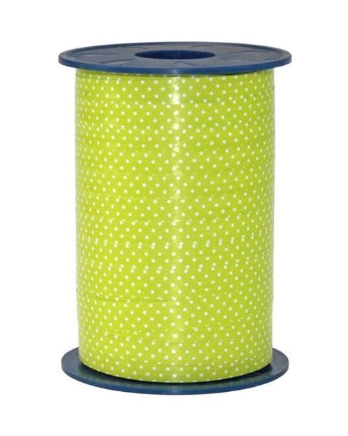 Krullint met stippen Groen - 10mm, Hobby en Vrije tijd, Knutselen, Overige typen, Nieuw, Ophalen of Verzenden