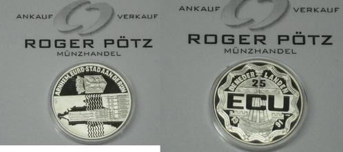 25 Ecu 1991 Nederland Stadt Arnheim zilver Pp selten zilver, Postzegels en Munten, Munten | Europa | Niet-Euromunten, Verzenden