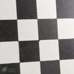 Getrommelde vloertegels zwart wit geblokt dambord 15x15