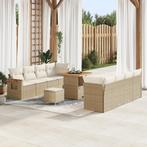 vidaXL 11-delige Tuinbankenset met kussens poly rattan, Tuin en Terras, Verzenden, Nieuw, Rotan