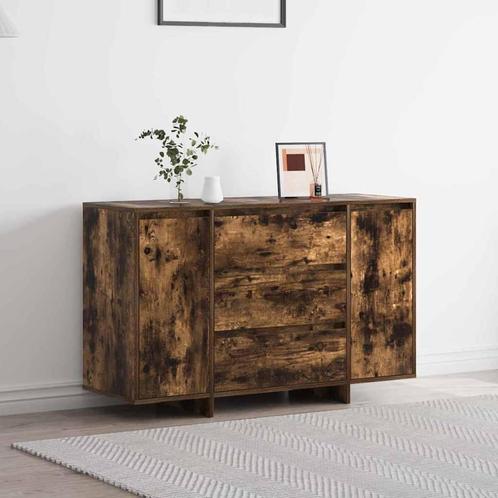vidaXL Dressoir met lade Gerookt eiken 120 x 41 x 75 cm, Huis en Inrichting, Kasten | Dressoirs, Nieuw, Minder dan 50 cm, Overige houtsoorten