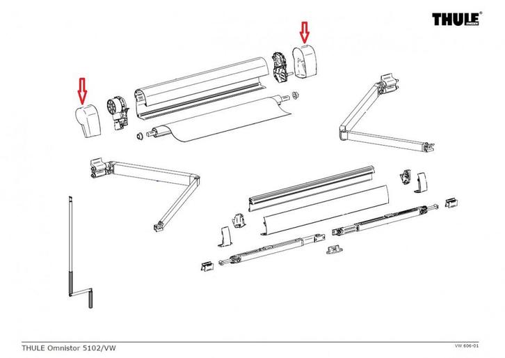 Thule Eindkap LH+RH 5200, Caravans en Kamperen, Voortenten en Luifels, Ophalen of Verzenden
