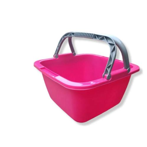 Afwasbak – Vierkante Afwasteil – 18,5 Liter – Roze – Met, Huis en Inrichting, Stoelen, Ophalen of Verzenden