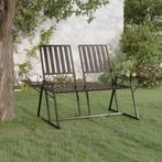 vidaXL Tuinbank 2-zits 165 cm staal zwart, Tuin en Terras, Tuinbanken, Verzenden, Nieuw, Metaal