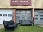 LEOLUX Tango banken relax design2x 3 zit bankstel zwart leer, Design, Driepersoons, Rechte bank, Leer