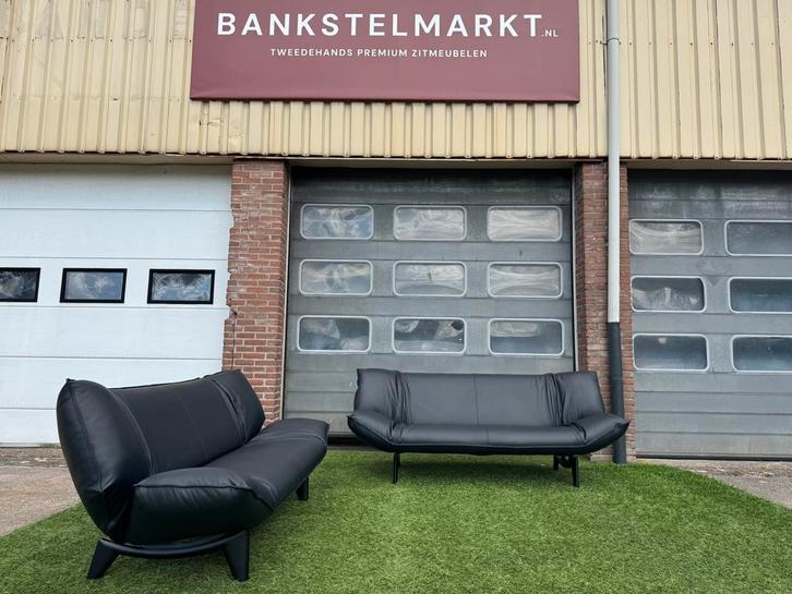 LEOLUX Tango banken relax design2x 3 zit bankstel zwart leer, Huis en Inrichting, Banken | Bankstellen, Rechte bank, Zo goed als nieuw