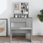 vidaXL Kaptafel met spiegel 86,5x35x136 cm grijs sonoma, Huis en Inrichting, Verzenden, Nieuw