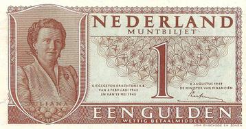 Bankbiljet 1 gulden 1949 Juliana UNC