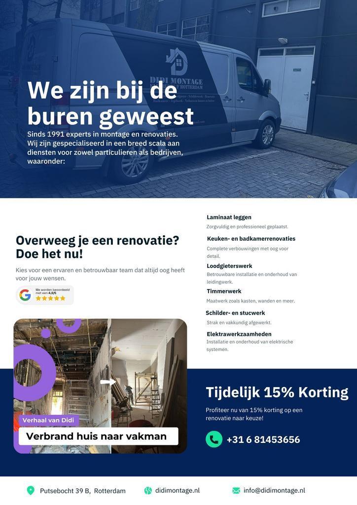 DIDI MONTAGE Klusjesman Zuid Holland, Diensten en Vakmensen, Klussers en Klusbedrijven, 24-uursservice, Garantie