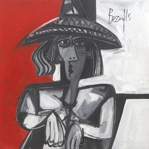 Jean-Luc Beaufils (1953), Femme cubiste au chapeau, Antiek en Kunst, Kunst | Schilderijen | Modern