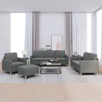 vidaXL 4-delige Loungeset met kussens stof donkergrijs, Huis en Inrichting, Banken | Bankstellen, Verzenden, Nieuw, Vierpersoons of meer