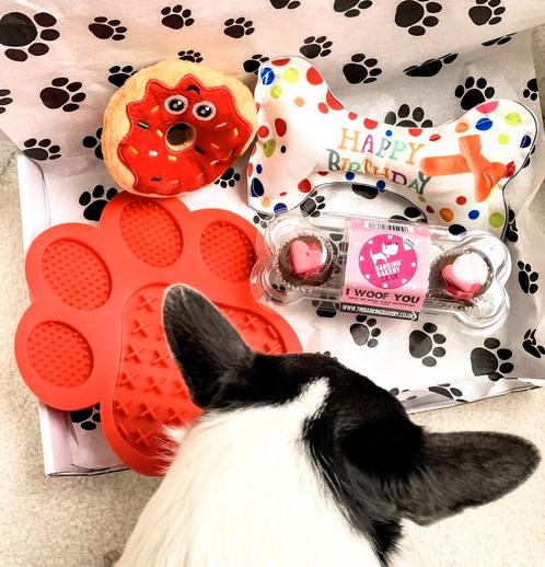 Honden cadeau pakket I Woof You rood 4-delig, Dieren en Toebehoren, Honden-accessoires, Nieuw, Verzenden