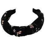 Haarband Diadeem Knoop Bloemen Patroon Zwart, Verzenden, Nieuw