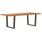 vidaXL Eettafel met natuurlijke rand 240x100x74 cm massief, Huis en Inrichting, Tafels | Eettafels, Verzenden, Nieuw