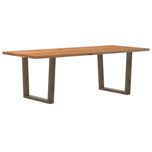 vidaXL Eettafel met natuurlijke rand 240x100x74 cm massief, Huis en Inrichting, Tafels | Eettafels, Nieuw, Verzenden