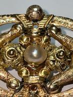 Zonder Minimumprijs - Broche - 18 karaat Geel goud Diamant